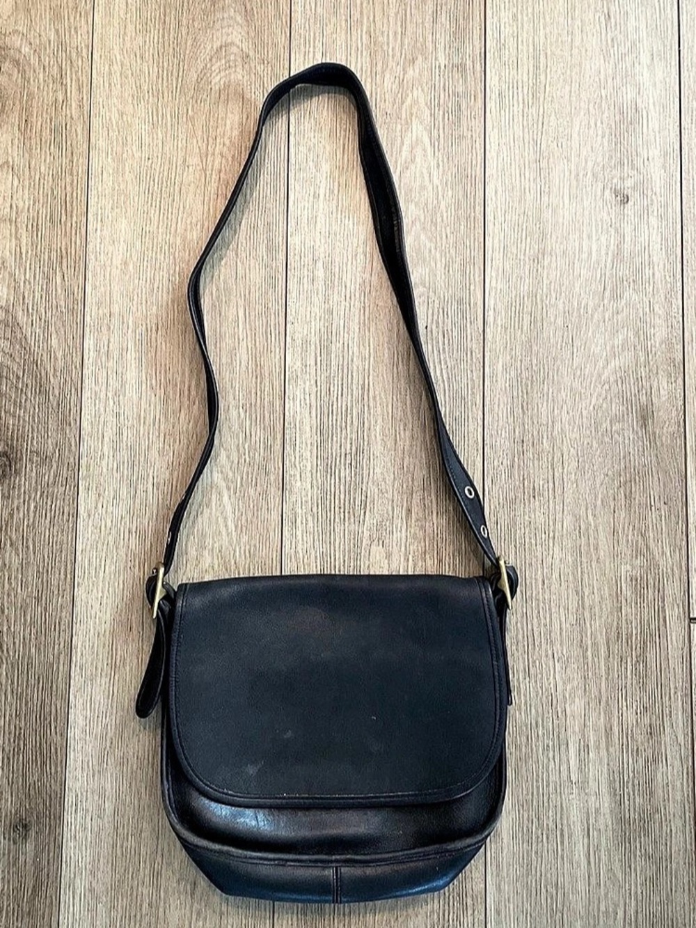 Vintage COACH Bag Black Leather Crossbody Bag